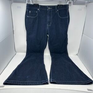 Silver Jeans Co Denim Women 32 Dark Blue Flare L8995THR 1706 Contrast Stitch